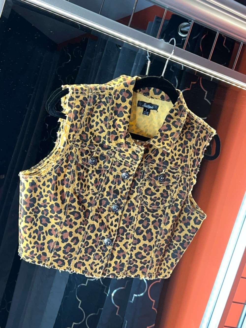 🐆 Southpole Limited Edition Leopard Denim Vest 🐾 🐆 Size Large